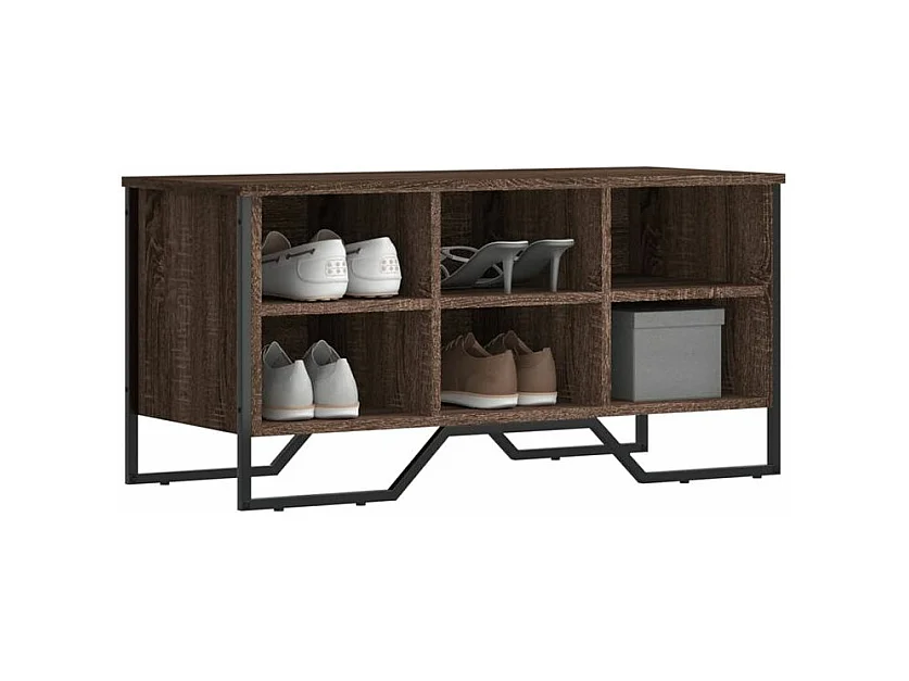 Armoire à chaussures chêne marron 90x38x45,5 bois ingénierie