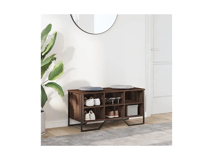 Armoire à chaussures chêne marron 90x38x45,5 bois ingénierie