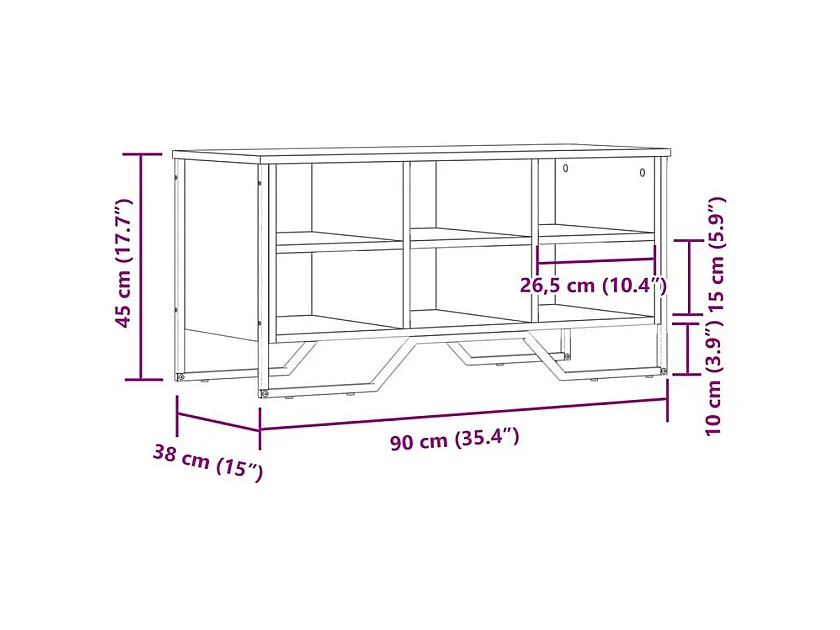 Armoire à chaussures chêne marron 90x38x45,5 bois ingénierie