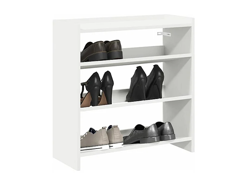 Étagère à chaussures en bois Manda L 60 x H 62cm - Rangement 3 niveaux-Couleur Blanc