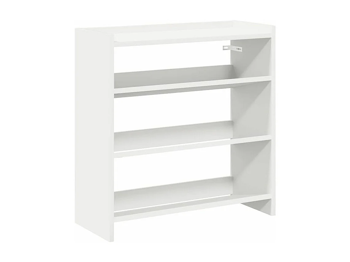 Étagère à chaussures en bois Manda L 60 x H 62cm - Rangement 3 niveaux-Couleur Blanc