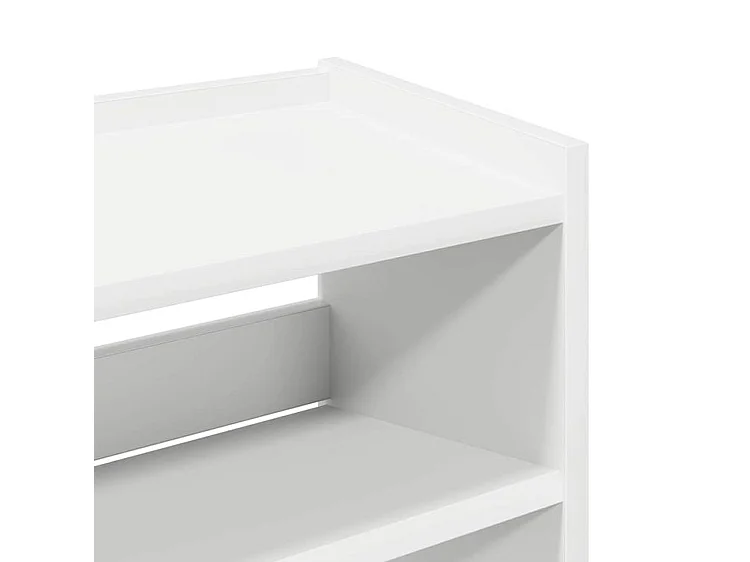 Étagère à chaussures en bois Manda L 60 x H 62cm - Rangement 3 niveaux-Couleur Blanc