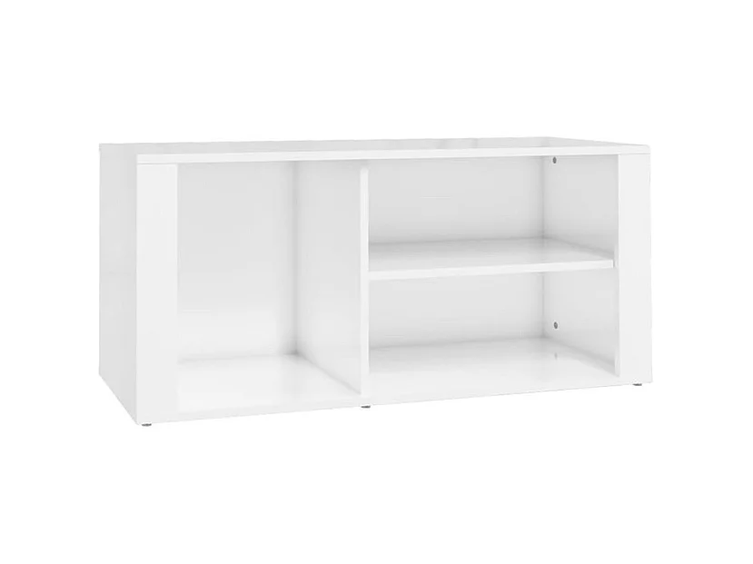 Armoire à chaussure Blanc brillant 100x35x45 Bois ingénierie