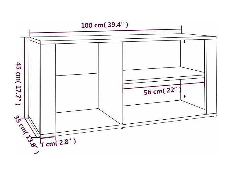 Armoire à chaussure Blanc brillant 100x35x45 Bois ingénierie