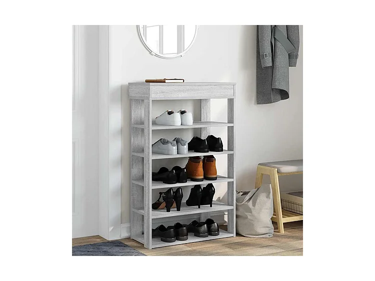 Étagère à chaussures sonoma gris 60x30x98 bois d'ingénierie