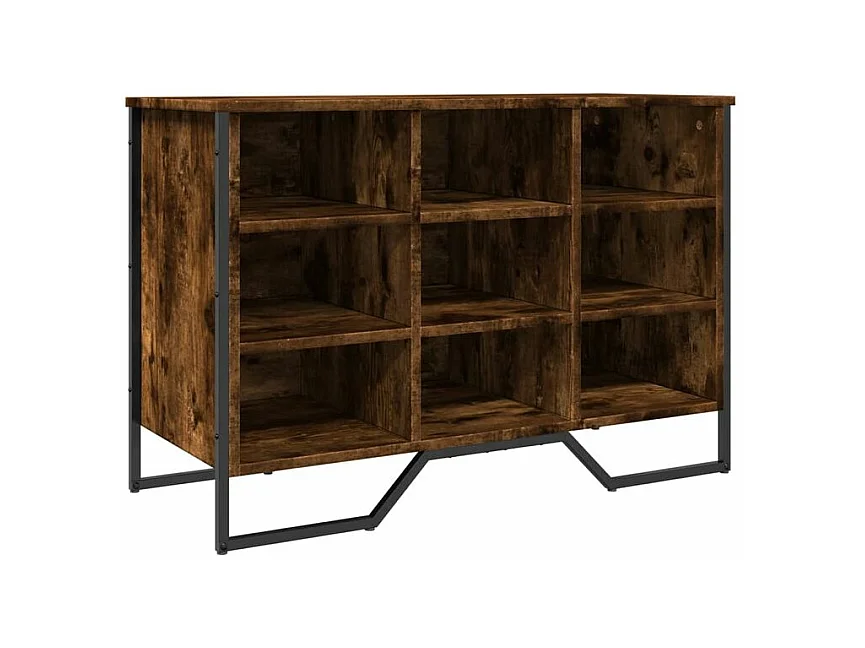 Armoire à chaussures chêne fumé 90x38x61,5 bois d'ingénierie