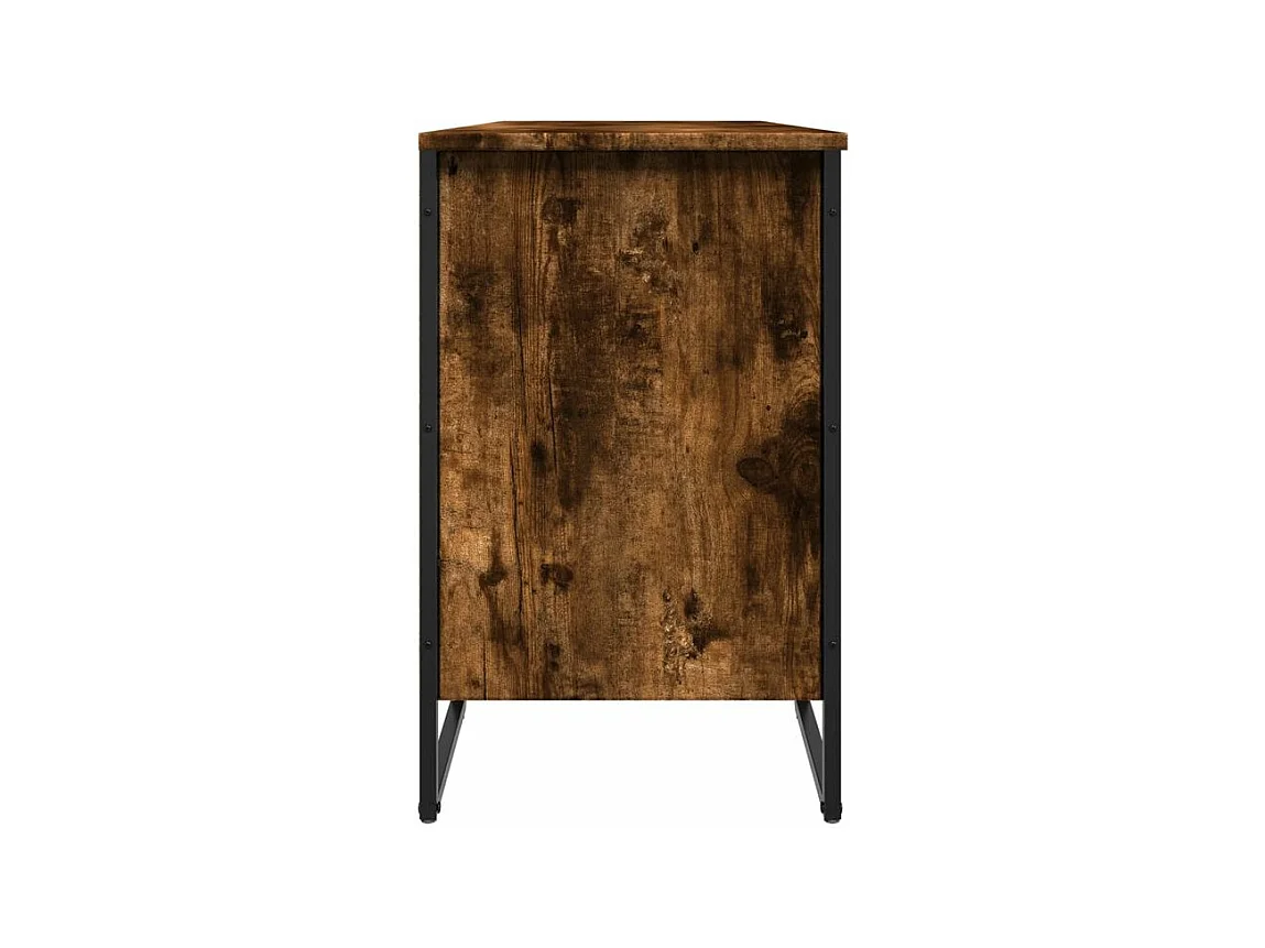 Armoire à chaussures chêne fumé 90x38x61,5 bois d'ingénierie