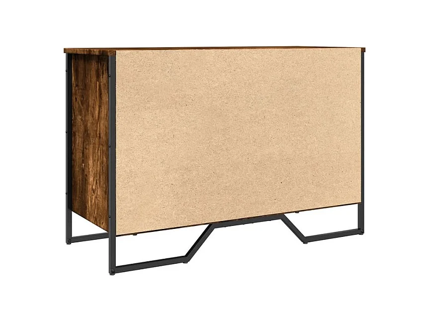 Armoire à chaussures chêne fumé 90x38x61,5 bois d'ingénierie