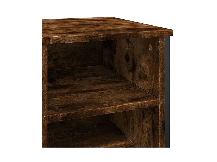 Armoire à chaussures chêne fumé 90x38x61,5 bois d'ingénierie