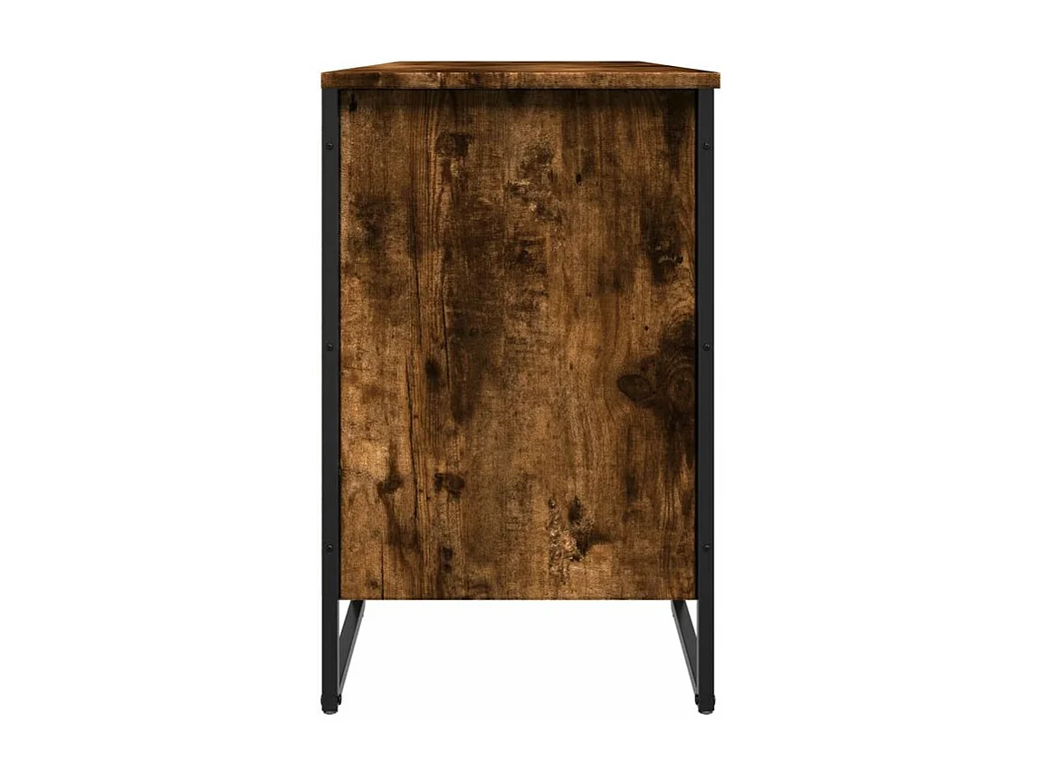 Armoire à chaussures chêne fumé 90x38x61,5 bois d'ingénierie