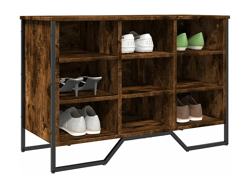 Armoire à chaussures chêne fumé 90x38x61,5 bois d'ingénierie
