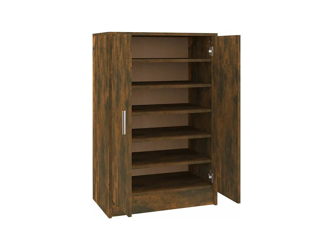 Meuble à chaussures Chêne fumé 60x35x92 Bois d'ingénierie