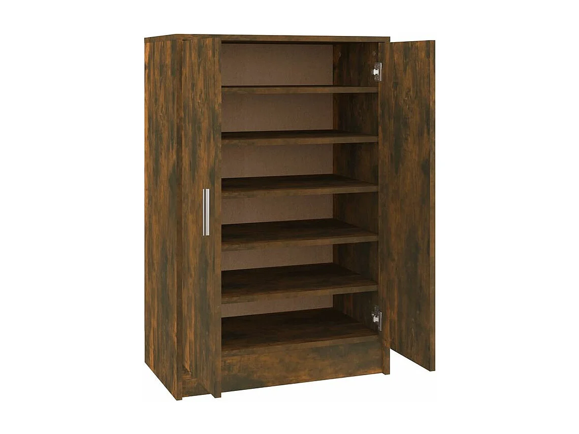 Meuble à chaussures Chêne fumé 60x35x92 Bois d'ingénierie