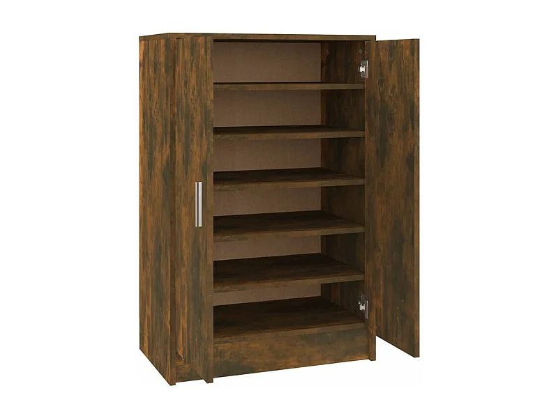 Meuble à chaussures Chêne fumé 60x35x92 Bois d'ingénierie