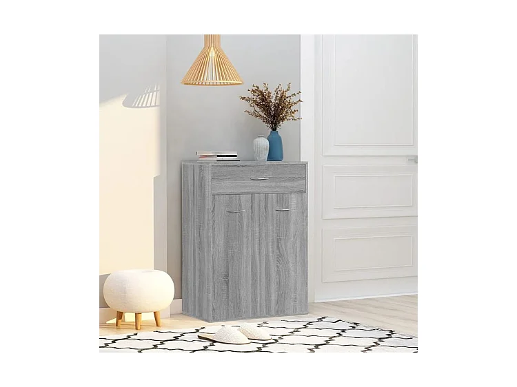 Armoire à chaussures Sonoma gris 60x35x84 Bois d'ingénierie