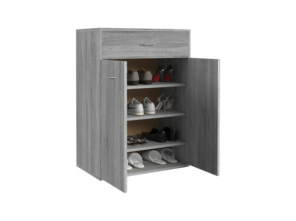 Armoire à chaussures Sonoma gris 60x35x84 Bois d'ingénierie
