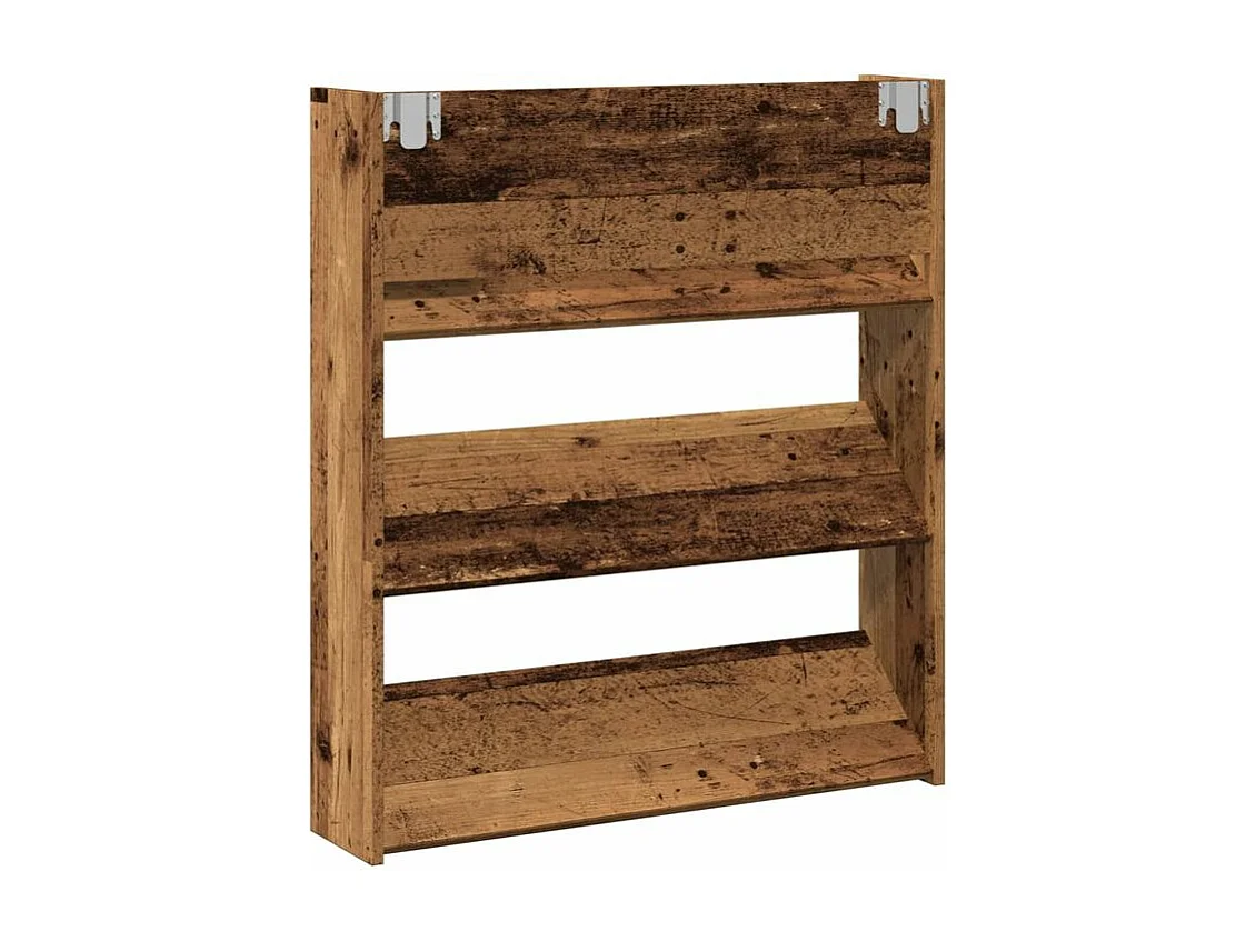 Armoire à chaussures murale vieux bois 80x18x90