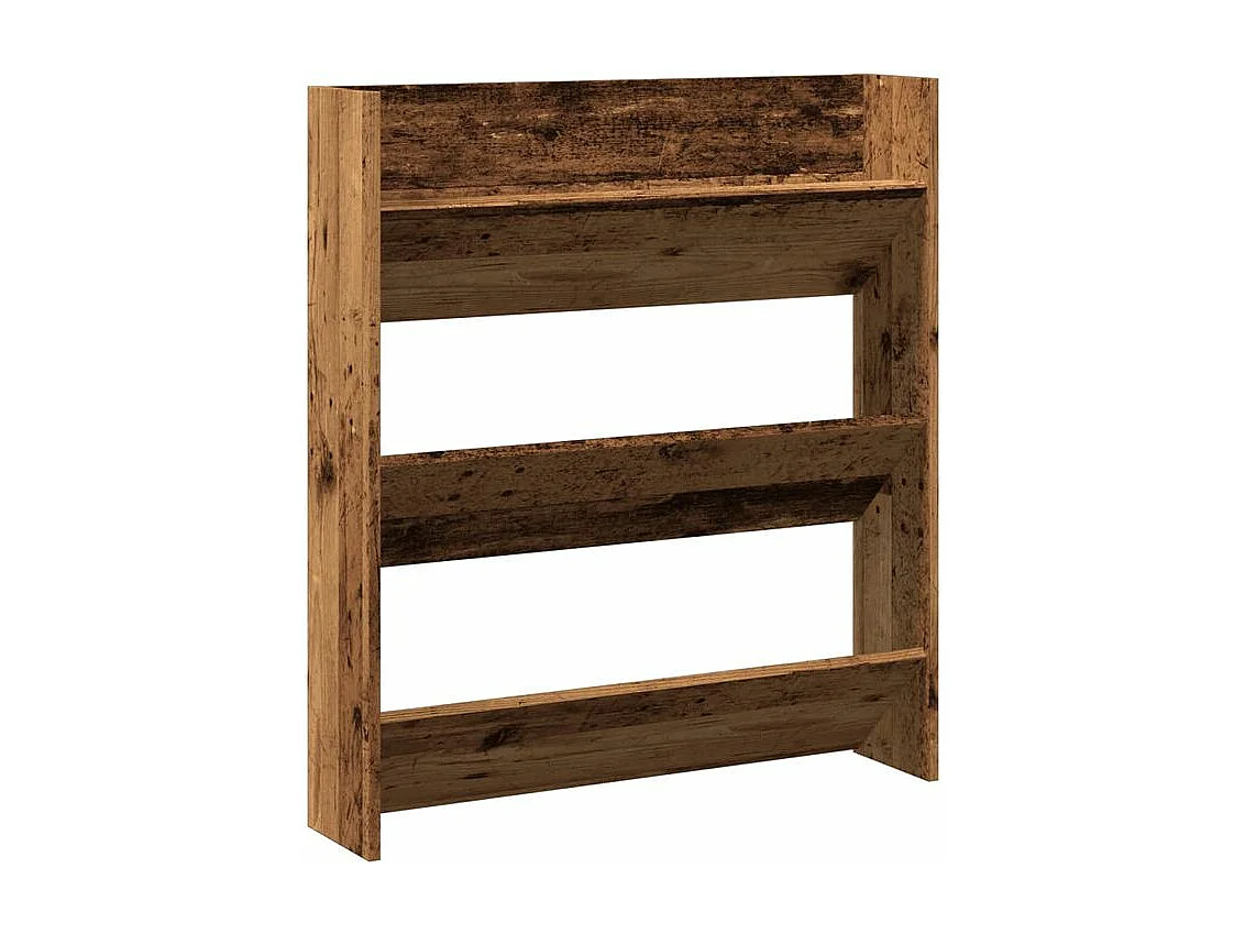 Armoire à chaussures murale vieux bois 80x18x90