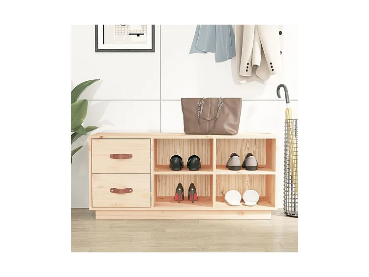 Banc à chaussures 100x34x45 Bois de pin massif