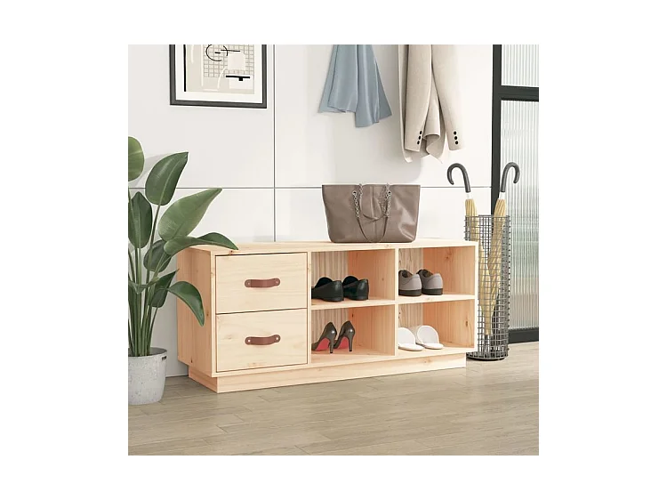 Banc à chaussures 100x34x45 Bois de pin massif