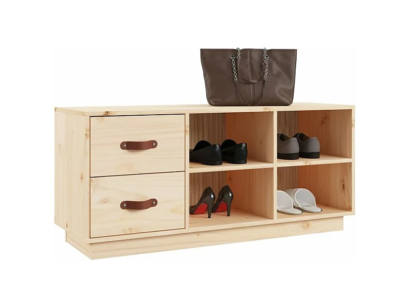 Banc à chaussures 100x34x45 Bois de pin massif
