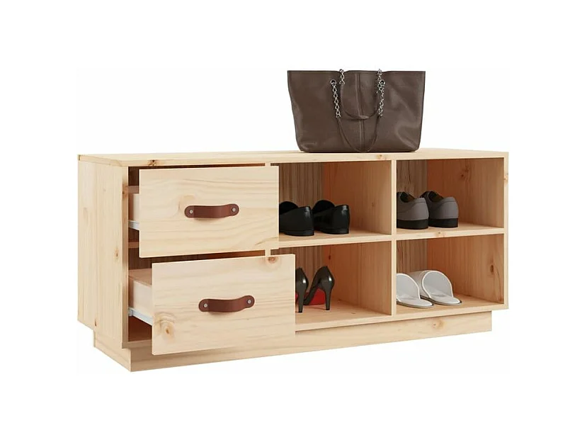 Banc à chaussures 100x34x45 Bois de pin massif