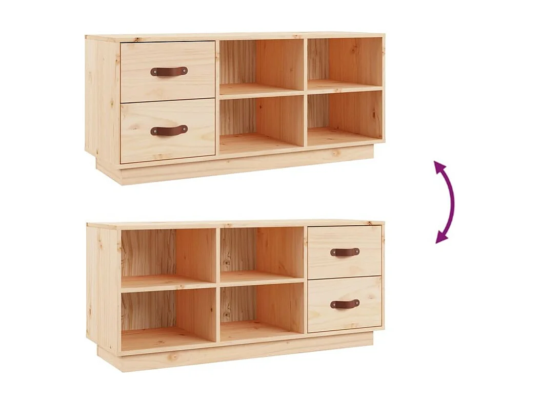Banc à chaussures 100x34x45 Bois de pin massif