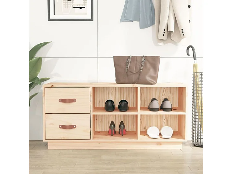 Banc à chaussures 100x34x45 Bois de pin massif