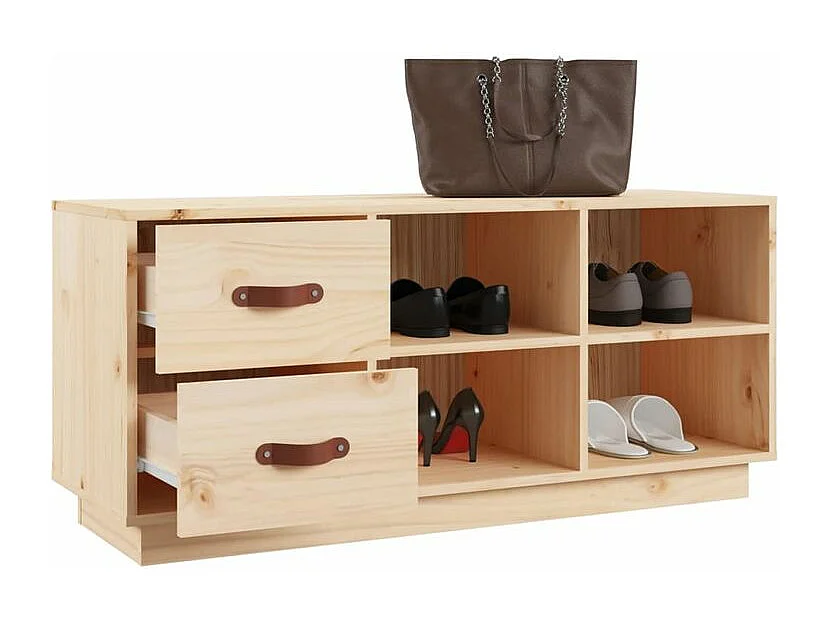 Banc à chaussures 100x34x45 Bois de pin massif