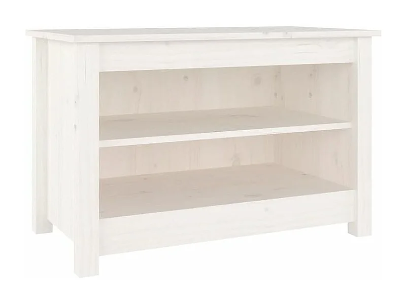 Banc à chaussures en bois massif Klouda – Élégant et fonctionnel-Couleur Blanc-Largeur 70 cm