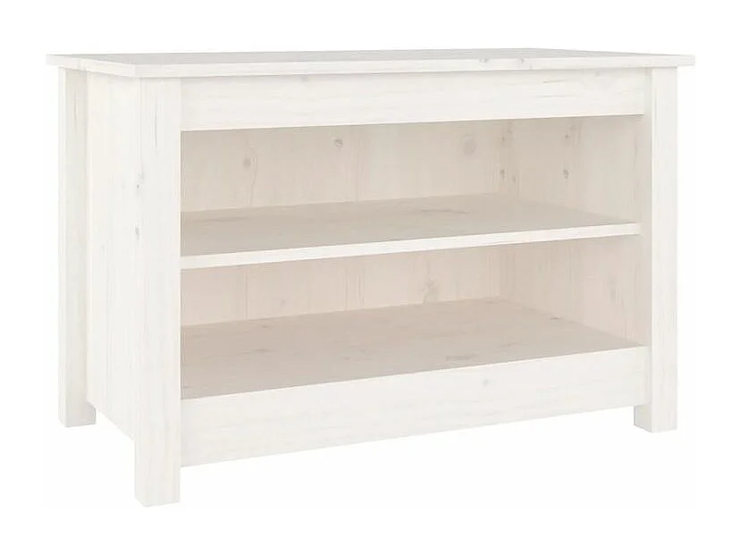 Banc à chaussures en bois massif Klouda – Élégant et fonctionnel-Couleur Blanc-Largeur 70 cm