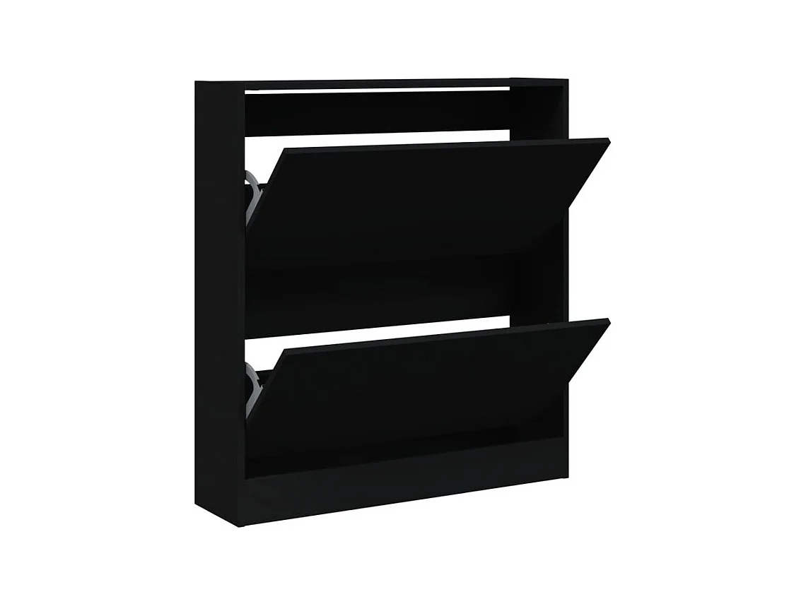Armoire à chaussures noir 80x21x87,5 bois d'ingénierie