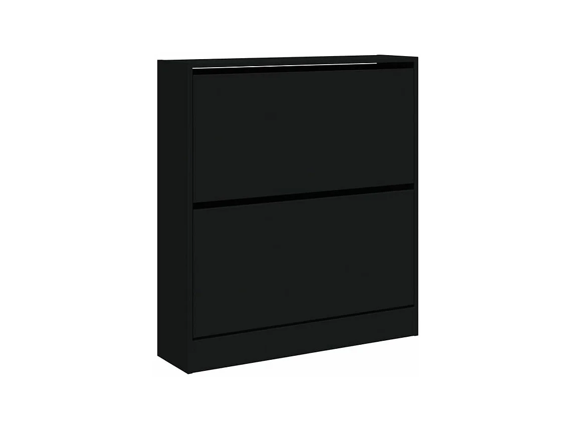 Armoire à chaussures noir 80x21x87,5 bois d'ingénierie