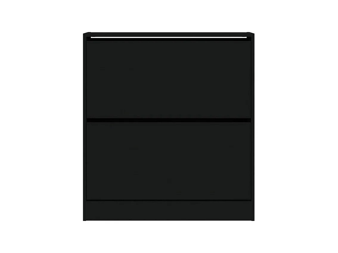 Armoire à chaussures noir 80x21x87,5 bois d'ingénierie