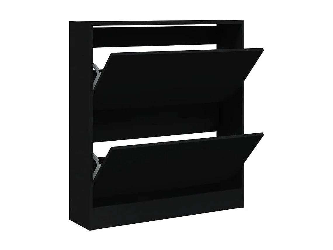 Armoire à chaussures noir 80x21x87,5 bois d'ingénierie