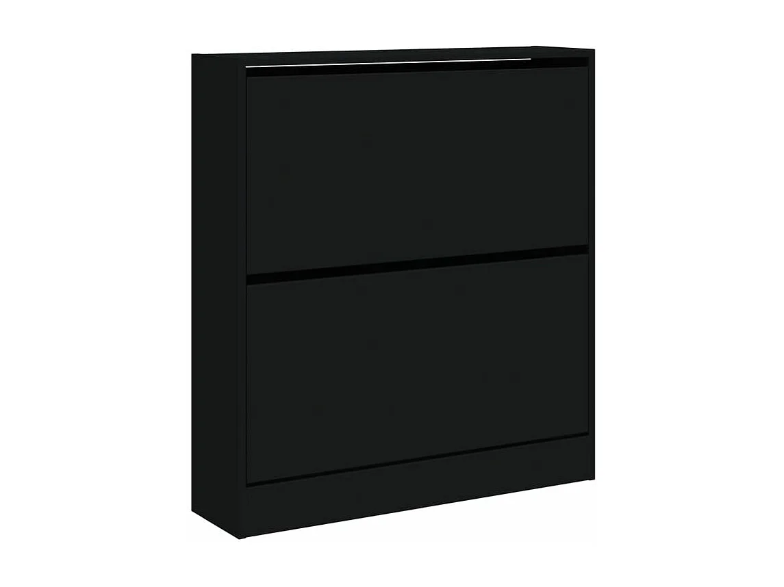 Armoire à chaussures noir 80x21x87,5 bois d'ingénierie