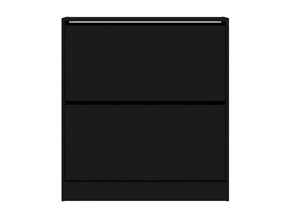 Armoire à chaussures noir 80x21x87,5 bois d'ingénierie