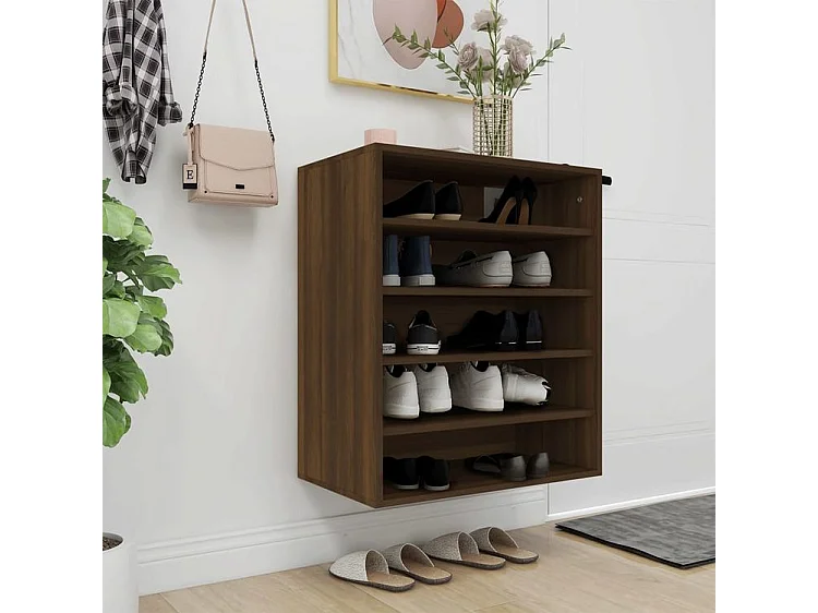 Meuble à chaussures Chêne marron 60x35x70 Bois d'ingénierie