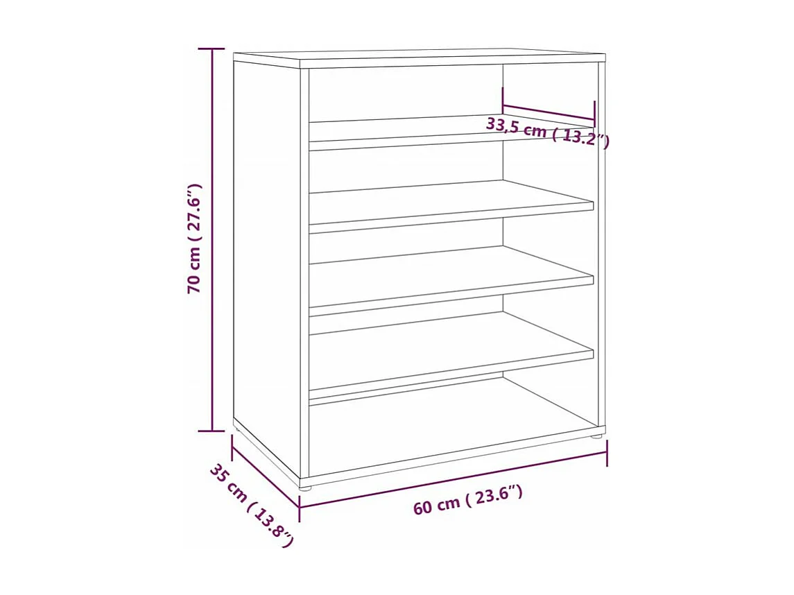 Meuble à chaussures Chêne marron 60x35x70 Bois d'ingénierie