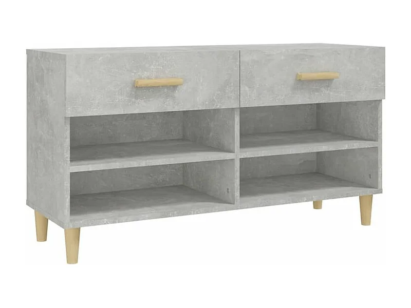 Armoire à chaussures Gris béton 102x35x55 Bois d'ingénierie