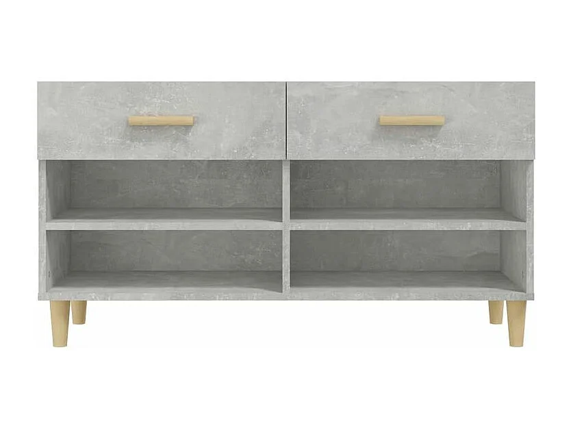 Armoire à chaussures Gris béton 102x35x55 Bois d'ingénierie