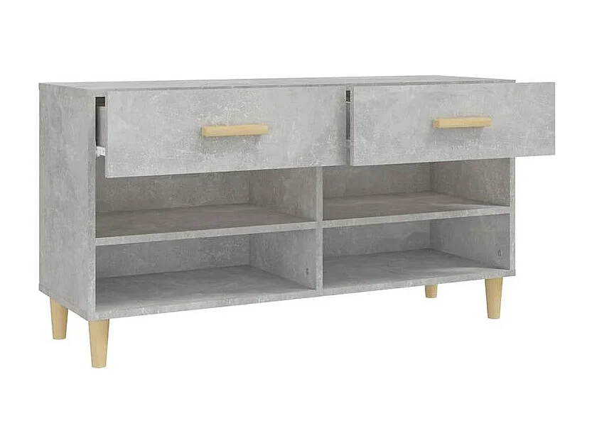 Armoire à chaussures Gris béton 102x35x55 Bois d'ingénierie