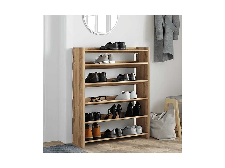Étagère à chaussures chêne artisanal bois d'ingénierie