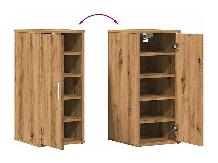 Armoire à chaussures chêne artisanal bois d'ingénierie