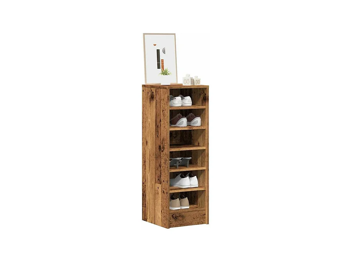 Armoire à chaussures vieux bois 32x35x92 bois d'ingénierie