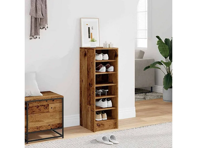 Armoire à chaussures vieux bois 32x35x92 bois d'ingénierie