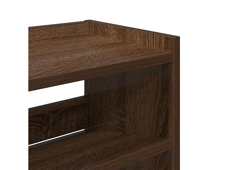 Étagère à chaussures en bois Manda L 80 x H 81cm - Rangement 5 niveaux-Couleur Noyer