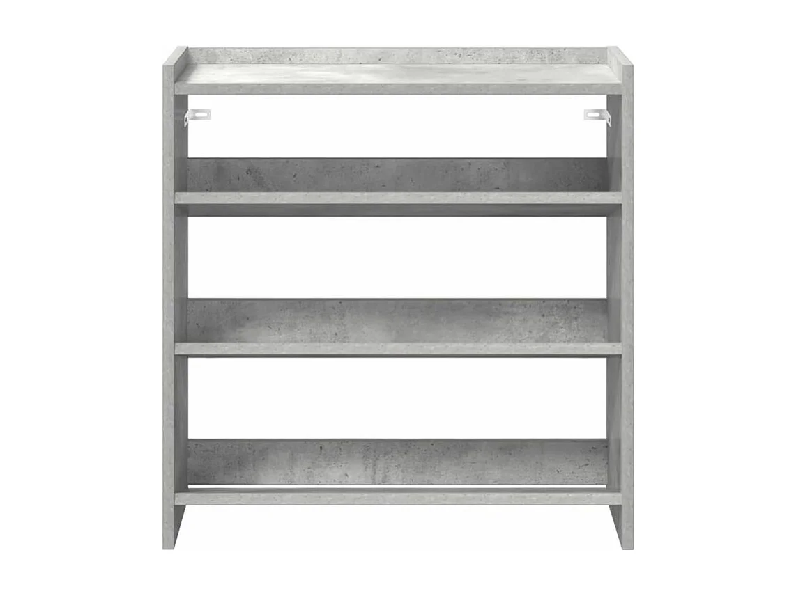 Étagère à chaussures en bois Manda L 60 x H 62cm - Rangement 3 niveaux-Couleur Gris béton