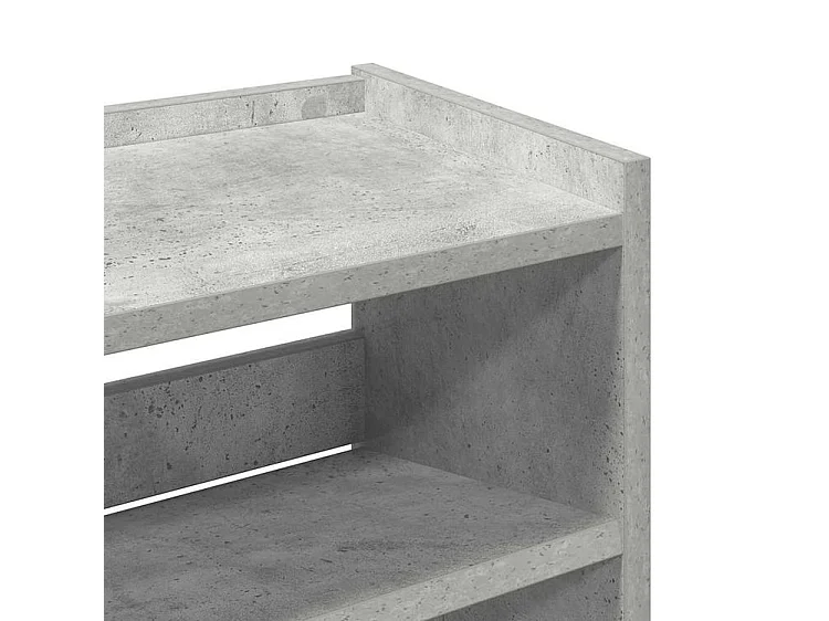 Étagère à chaussures en bois Manda L 60 x H 62cm - Rangement 3 niveaux-Couleur Gris béton