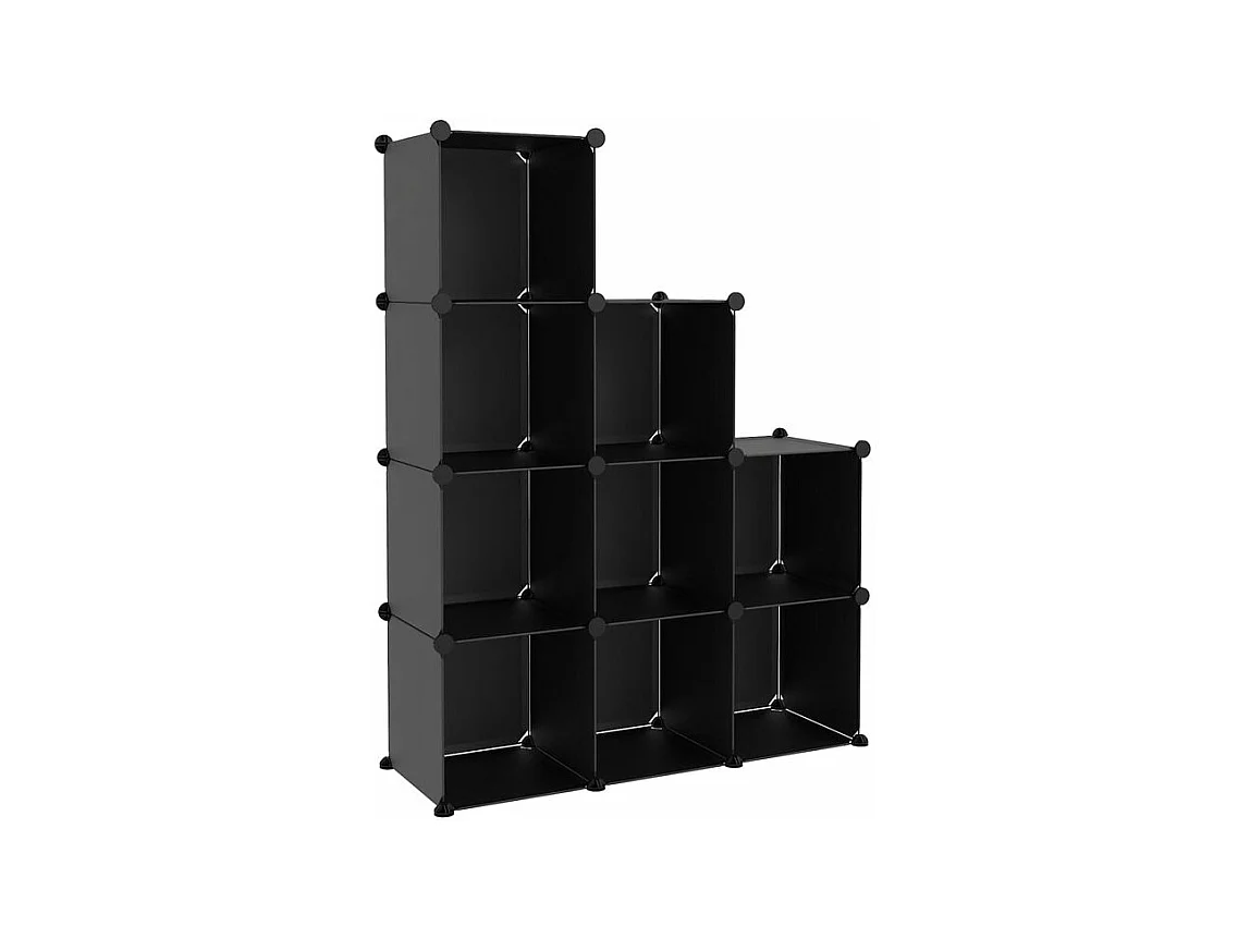 Cubes de rangement 9 pcs Noir PP